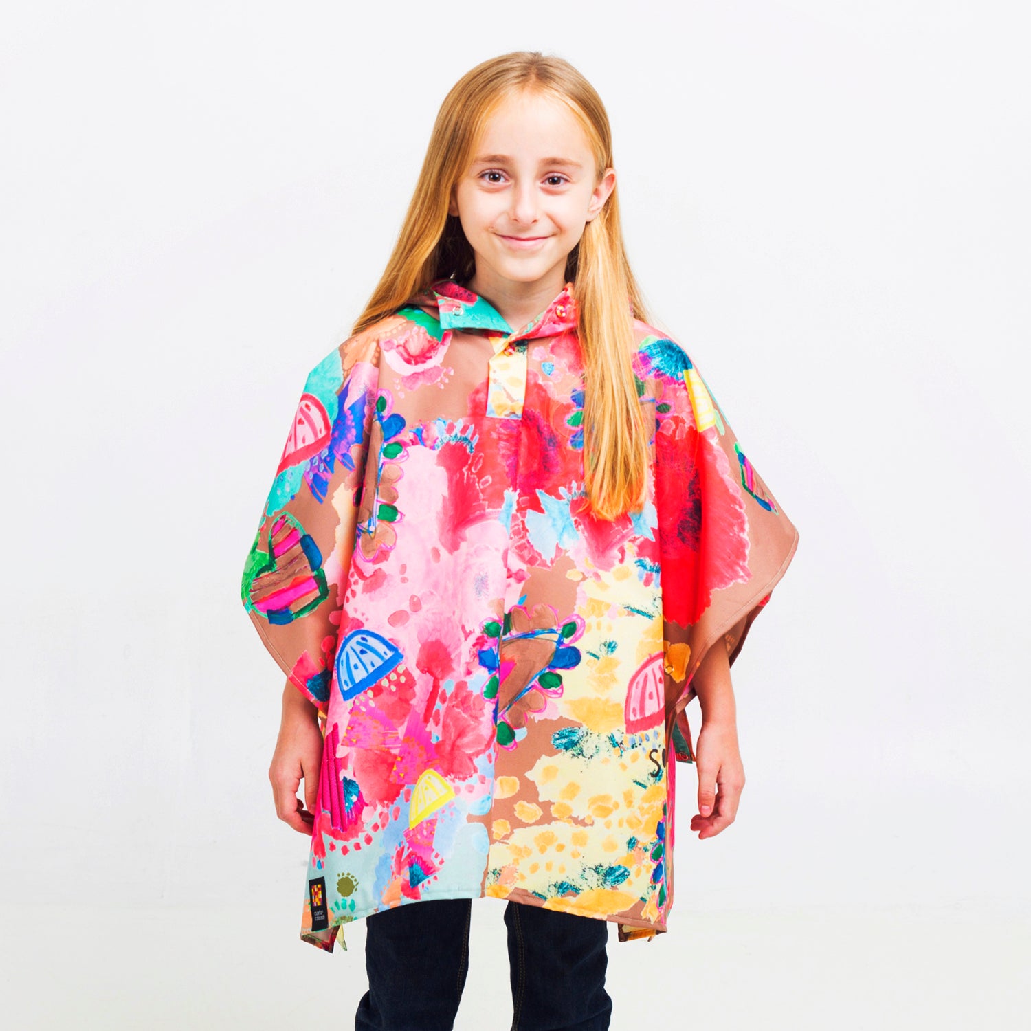 Graphic Mini Poncho Pocket